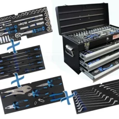 BGS Metall-Werkzeugkoffer | 3 Schubladen | Mit 143 Werkzeugen – 3318