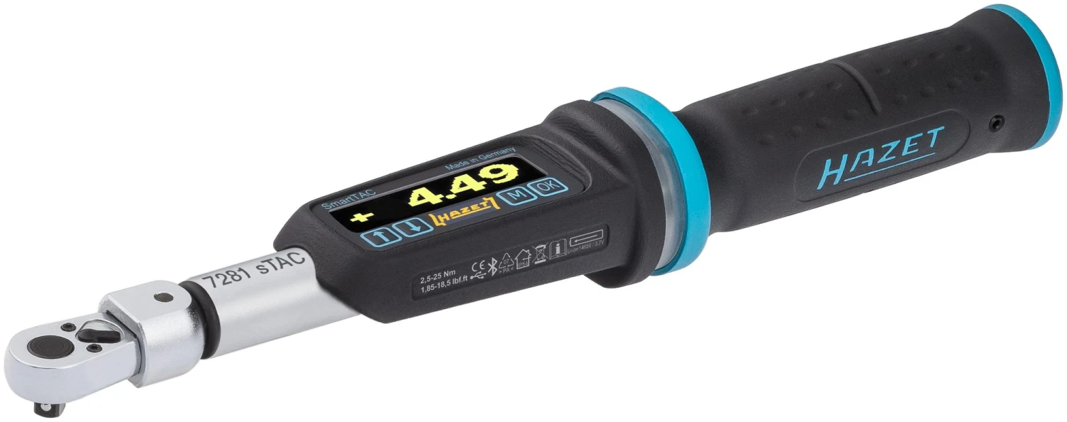 HAZET Elektronischer Drehmomentschlüssel SmartTAC SYS7000 sTAC 1-1000 Nm 1/4 Zoll 7281-2STAC 4 HAZET Elektronischer Drehmomentschlüssel SmartTAC SYS7000 sTAC 1-1000 Nm 1/4 Zoll 7281-2STAC – Bild 2