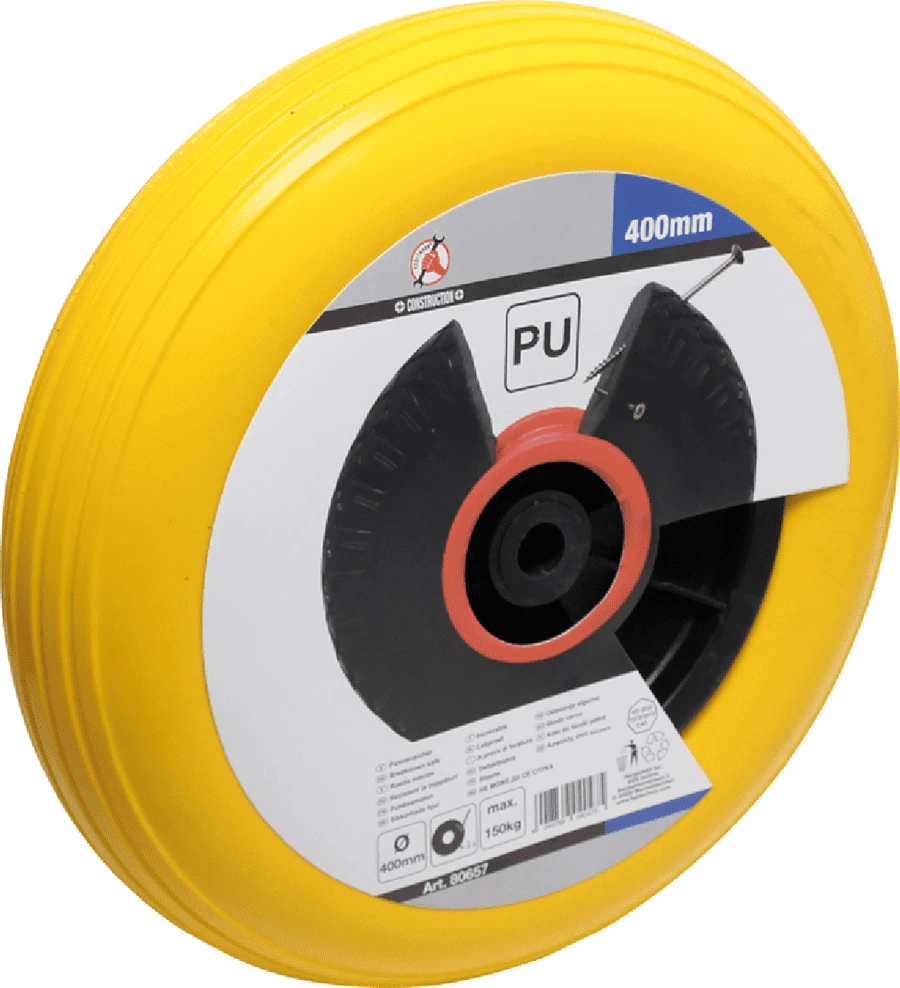 BGS DIY Schubkarrenrad | PU, Gelb/schwarz | 400 Mm – 80657 3 BGS DIY Schubkarrenrad | PU, Gelb/schwarz | 400 Mm – 80657