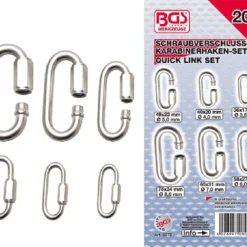 BGS Schraubverschluss-Karabinerhaken-Sortiment | 20-tlg. – 8078