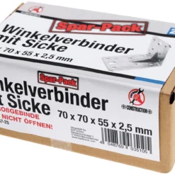 BGS DIY Winkelverbinder | Mit Sicke | 70 X 70 X 55 X 2,5 Mm | Spar-Pack | 25 Stück – 80937-25