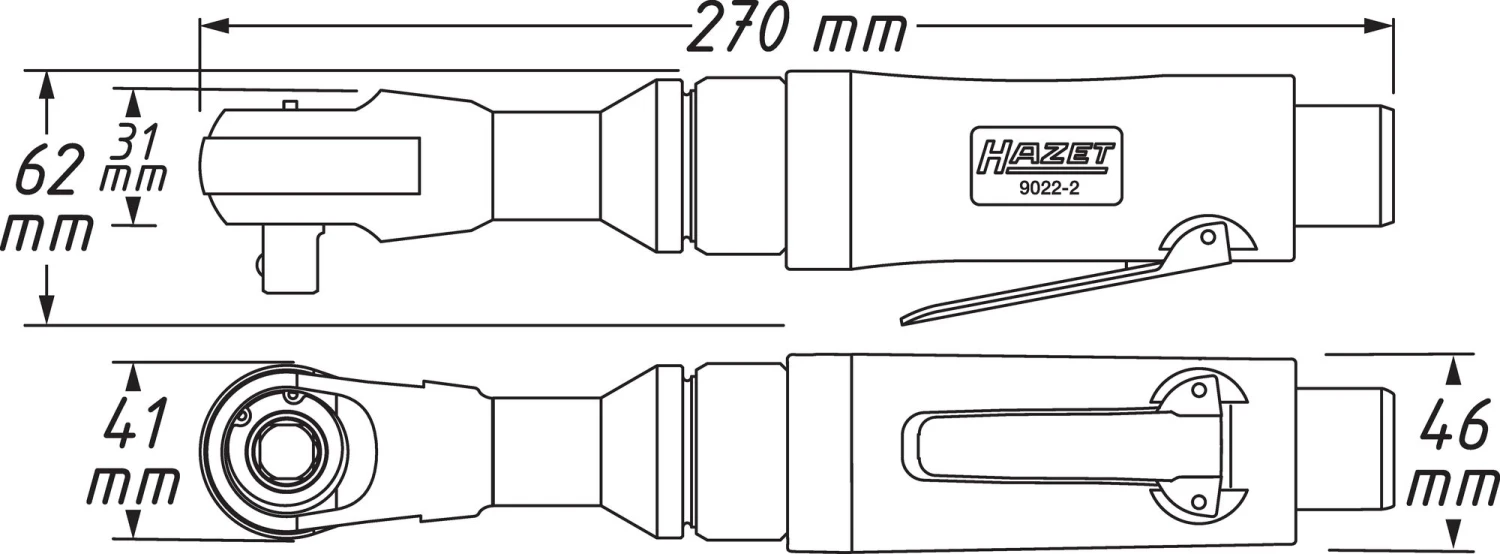HAZET Ratschenschrauber- Vierkant Massiv 12,5 Mm (1/2 Zoll) 9022-2 5 HAZET Ratschenschrauber- Vierkant Massiv 12,5 Mm (1/2 Zoll) 9022-2 – Bild 3