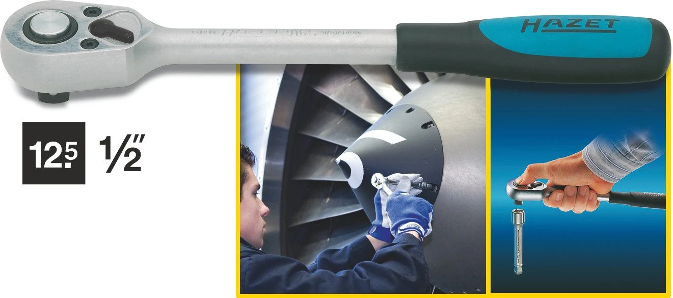 HAZET Umschaltknarre- Vierkant Massiv 12,5 Mm (1/2 Zoll) 916S 4 HAZET Umschaltknarre- Vierkant Massiv 12,5 Mm (1/2 Zoll) 916S – Bild 2