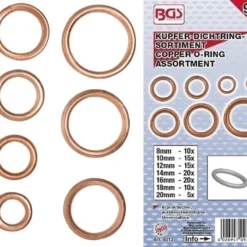 BGS O-Ring-Sortiment | Kupfer | Ø 6 - 20 Mm | 95-tlg. – 9313