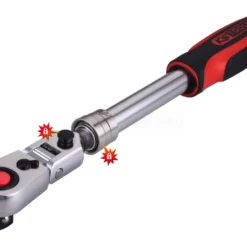 KS Tools 1/2" SlimPOWER Teleskop-Gelenk-Umschaltknarre, 72 Zahn - 914.1220 -Günstiges Fix Geheim Geschäft kstools 914 1220 019